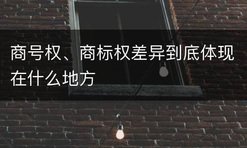 商号权、商标权差异到底体现在什么地方