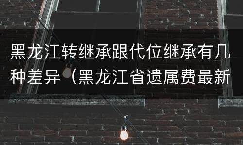 黑龙江转继承跟代位继承有几种差异（黑龙江省遗属费最新标准是多少）