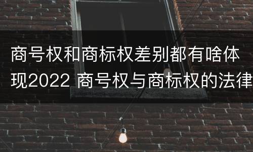 商号权和商标权差别都有啥体现2022 商号权与商标权的法律冲突与解决