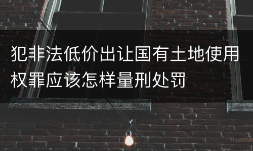 犯非法低价出让国有土地使用权罪应该怎样量刑处罚