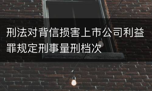 刑法对背信损害上市公司利益罪规定刑事量刑档次