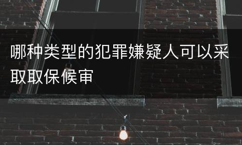 哪种类型的犯罪嫌疑人可以采取取保候审