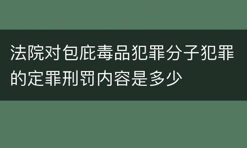 法院对包庇毒品犯罪分子犯罪的定罪刑罚内容是多少
