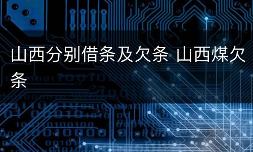 山西分别借条及欠条 山西煤欠条