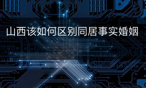 山西该如何区别同居事实婚姻