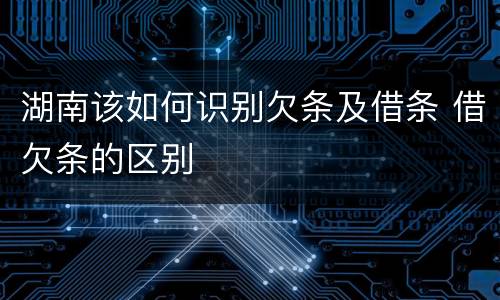 湖南该如何识别欠条及借条 借欠条的区别