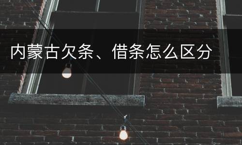 内蒙古欠条、借条怎么区分