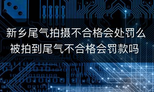 新乡尾气拍摄不合格会处罚么 被拍到尾气不合格会罚款吗