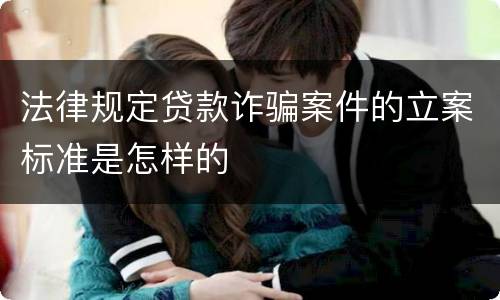 法律规定贷款诈骗案件的立案标准是怎样的