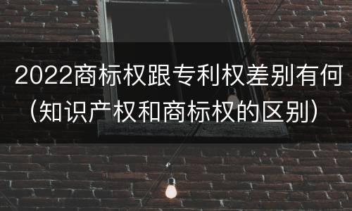 2022商标权跟专利权差别有何（知识产权和商标权的区别）