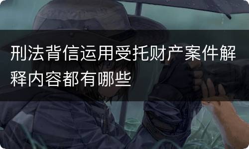 刑法背信运用受托财产案件解释内容都有哪些