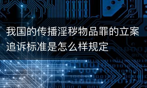 我国的传播淫秽物品罪的立案追诉标准是怎么样规定