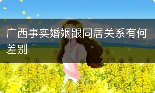 广西事实婚姻跟同居关系有何差别