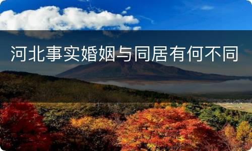 河北事实婚姻与同居有何不同