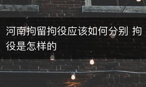 河南拘留拘役应该如何分别 拘役是怎样的