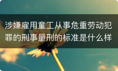 涉嫌雇用童工从事危重劳动犯罪的刑事量刑的标准是什么样的
