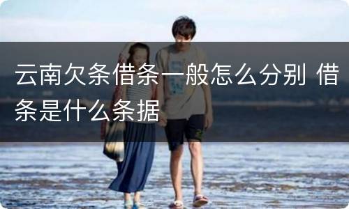 云南欠条借条一般怎么分别 借条是什么条据