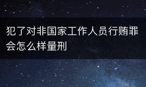 犯了对非国家工作人员行贿罪会怎么样量刑