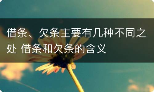 借条、欠条主要有几种不同之处 借条和欠条的含义