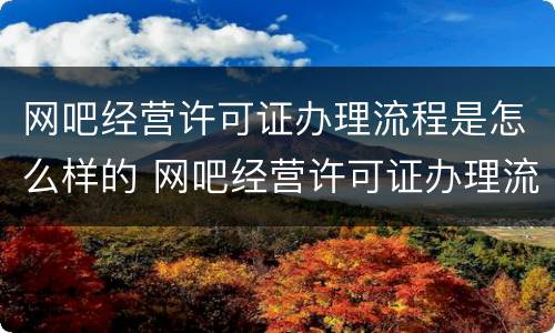 网吧经营许可证办理流程是怎么样的 网吧经营许可证办理流程是怎么样的呢