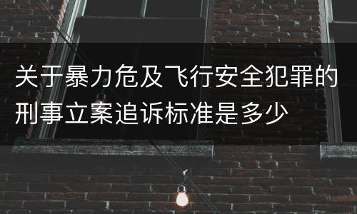 关于暴力危及飞行安全犯罪的刑事立案追诉标准是多少