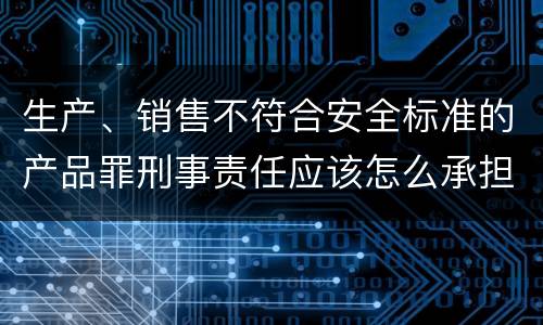 生产、销售不符合安全标准的产品罪刑事责任应该怎么承担