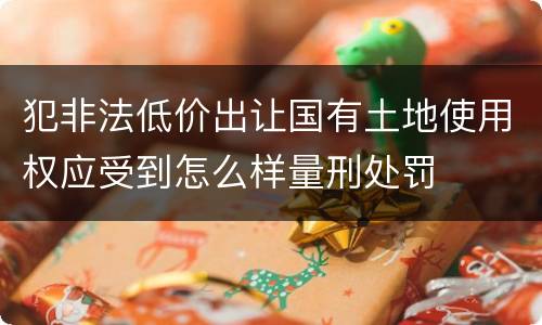 犯非法低价出让国有土地使用权应受到怎么样量刑处罚