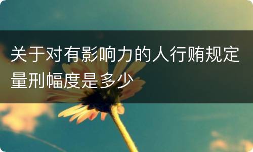 关于对有影响力的人行贿规定量刑幅度是多少