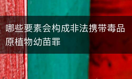 哪些要素会构成非法携带毒品原植物幼苗罪