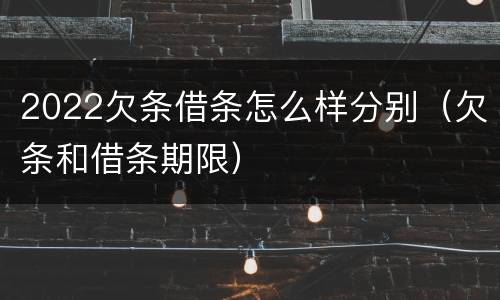2022欠条借条怎么样分别（欠条和借条期限）