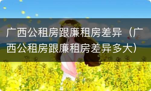 广西公租房跟廉租房差异（广西公租房跟廉租房差异多大）