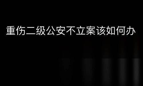 重伤二级公安不立案该如何办