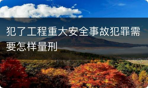犯了工程重大安全事故犯罪需要怎样量刑