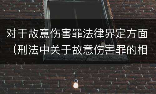 对于故意伤害罪法律界定方面（刑法中关于故意伤害罪的相关规定）