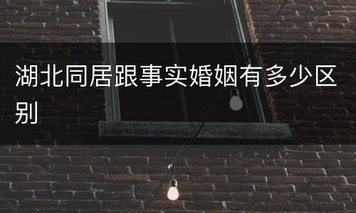 湖北同居跟事实婚姻有多少区别