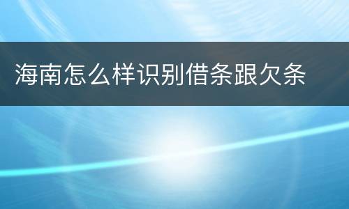 海南怎么样识别借条跟欠条