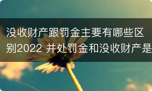 没收财产跟罚金主要有哪些区别2022 并处罚金和没收财产是什么意思