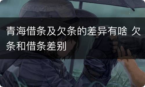 青海借条及欠条的差异有啥 欠条和借条差别