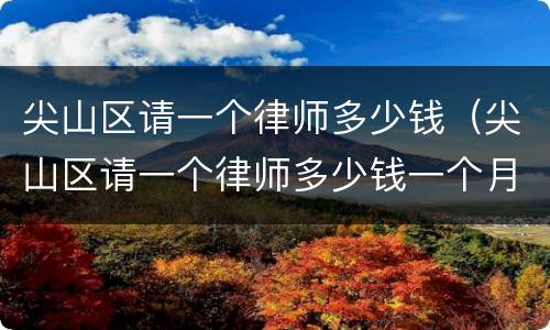 尖山区请一个律师多少钱（尖山区请一个律师多少钱一个月）