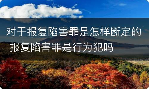 对于报复陷害罪是怎样断定的 报复陷害罪是行为犯吗
