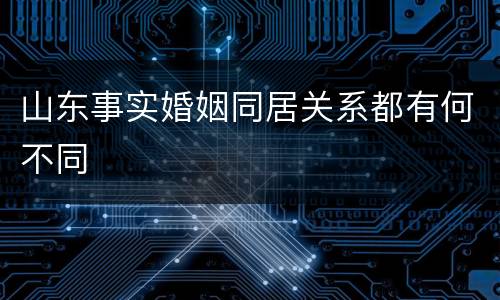 山东事实婚姻同居关系都有何不同