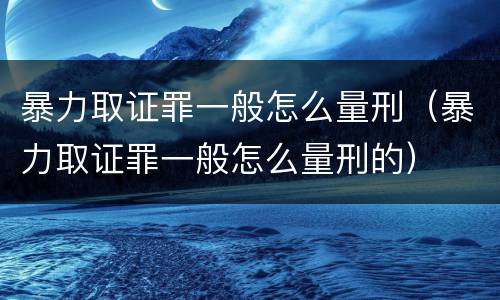 暴力取证罪一般怎么量刑（暴力取证罪一般怎么量刑的）