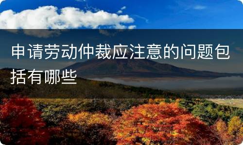 申请劳动仲裁应注意的问题包括有哪些