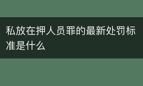 私放在押人员罪的最新处罚标准是什么
