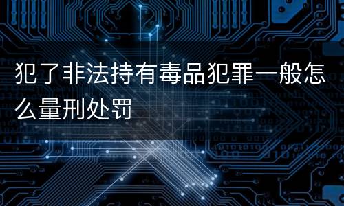 犯了非法持有毒品犯罪一般怎么量刑处罚