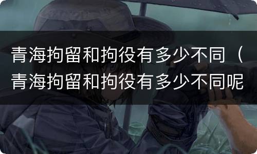 青海拘留和拘役有多少不同（青海拘留和拘役有多少不同呢）