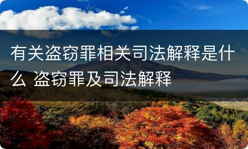 有关盗窃罪相关司法解释是什么 盗窃罪及司法解释