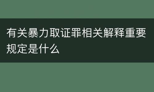 有关暴力取证罪相关解释重要规定是什么