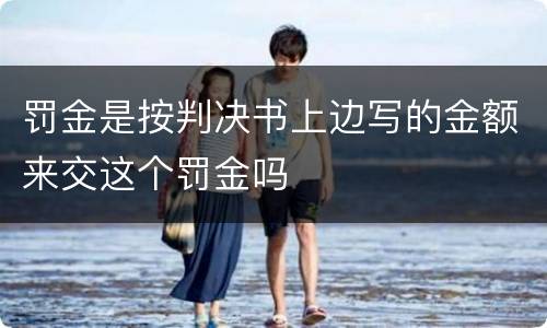 罚金是按判决书上边写的金额来交这个罚金吗