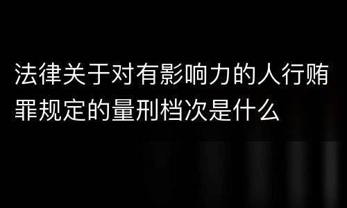法律关于对有影响力的人行贿罪规定的量刑档次是什么